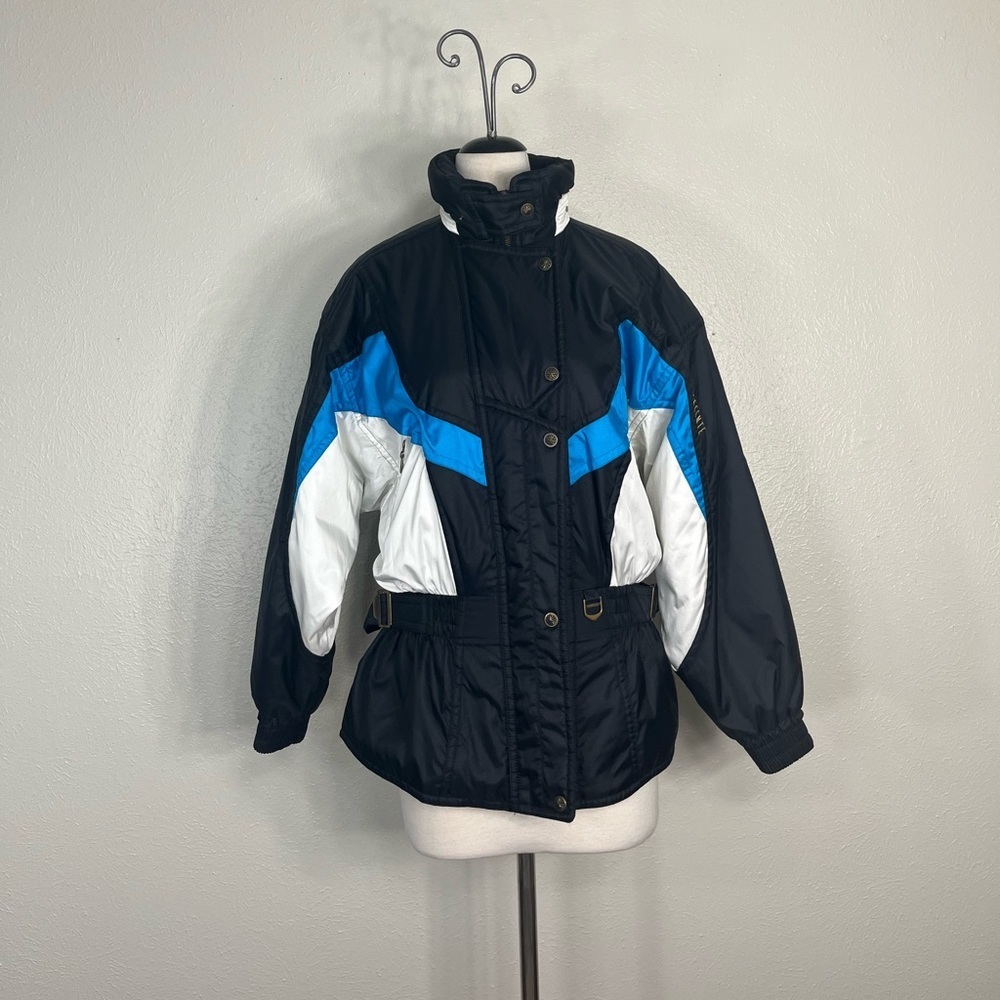 Vintage Descente blue, black, white size 14 ski/snowboard jacket